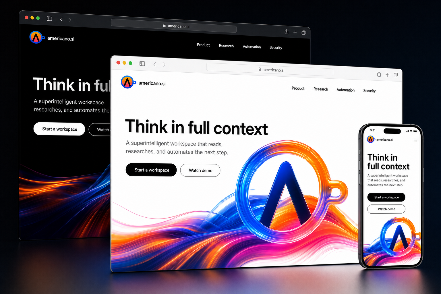 americano.si website concept preview