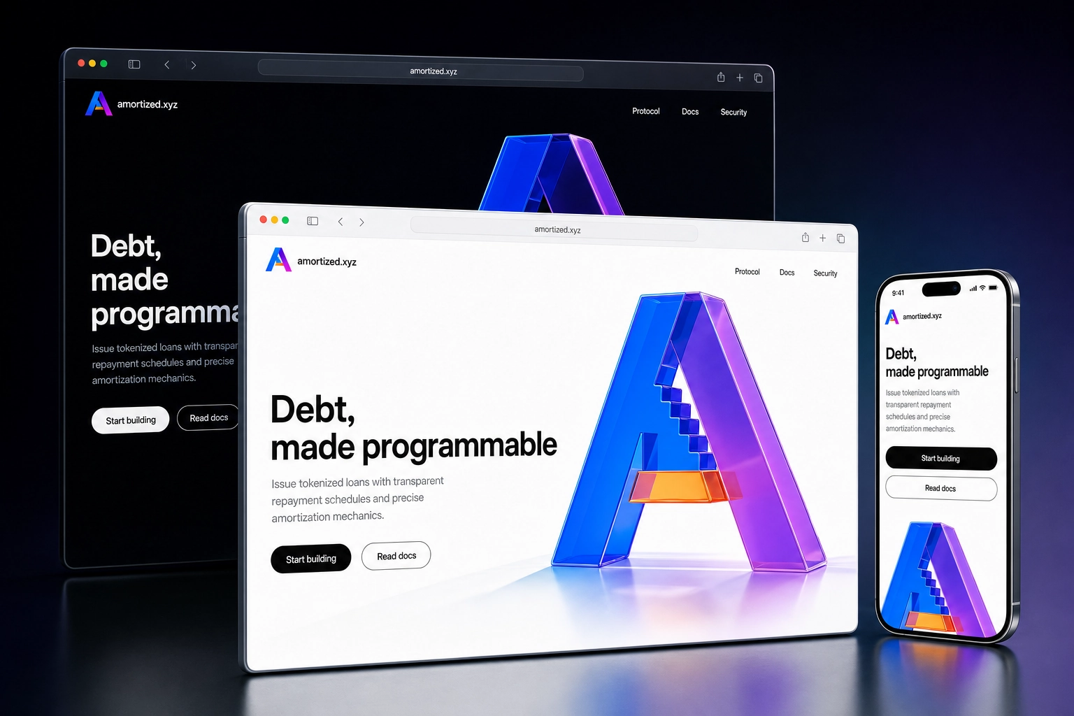 amortized.xyz website concept preview