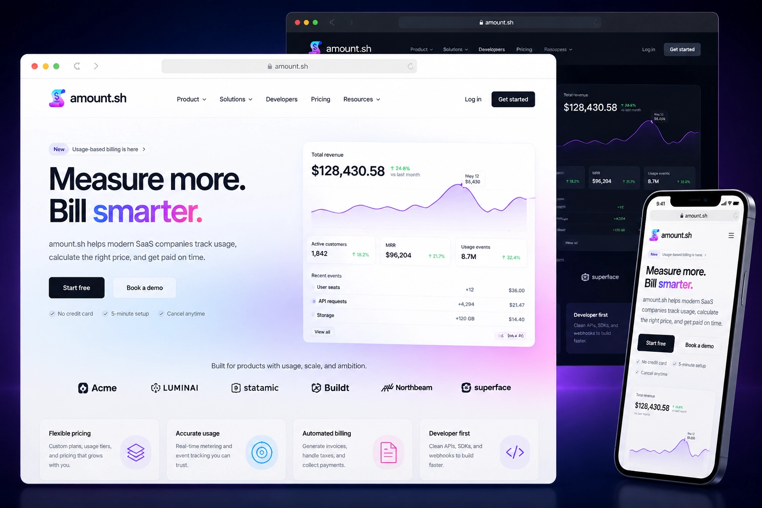 amount.sh website concept preview