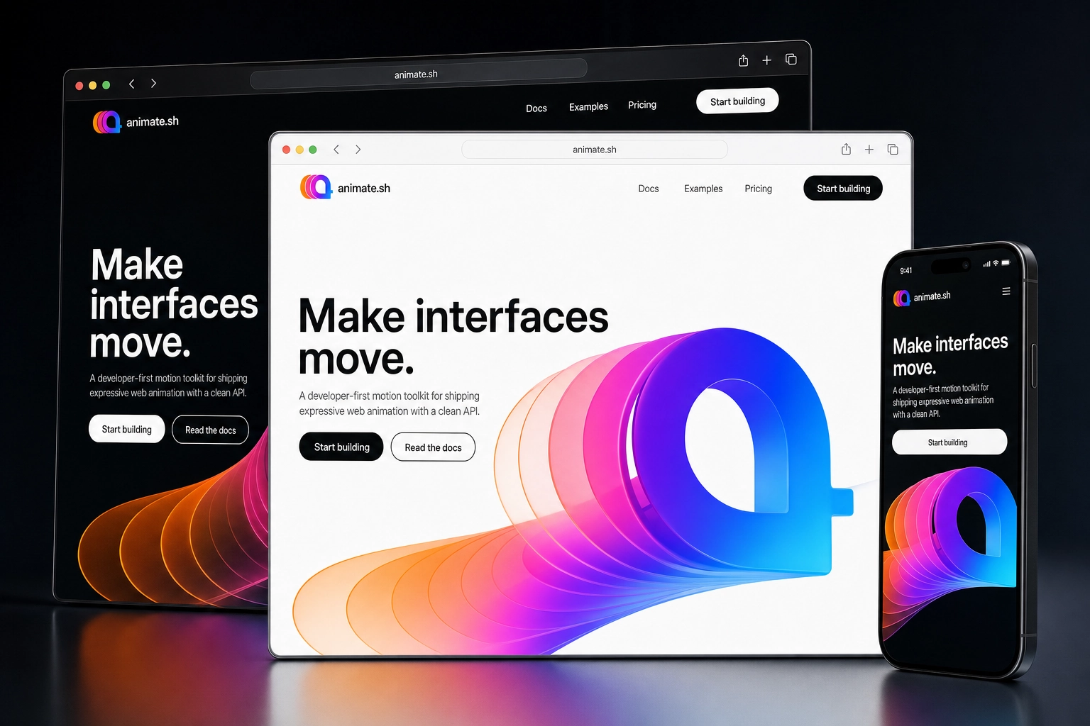 animate.sh website concept preview