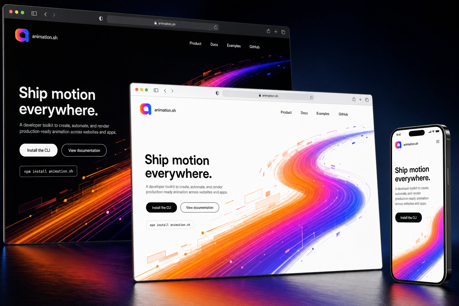 animation.sh website concept preview enlarged