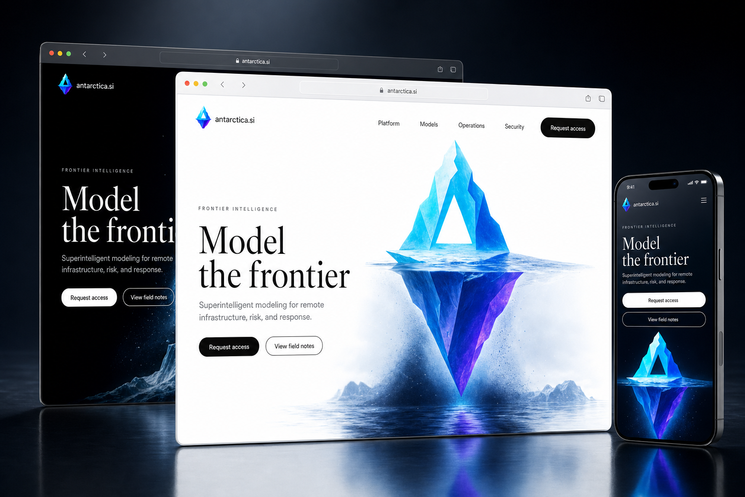 antarctica.si website concept preview