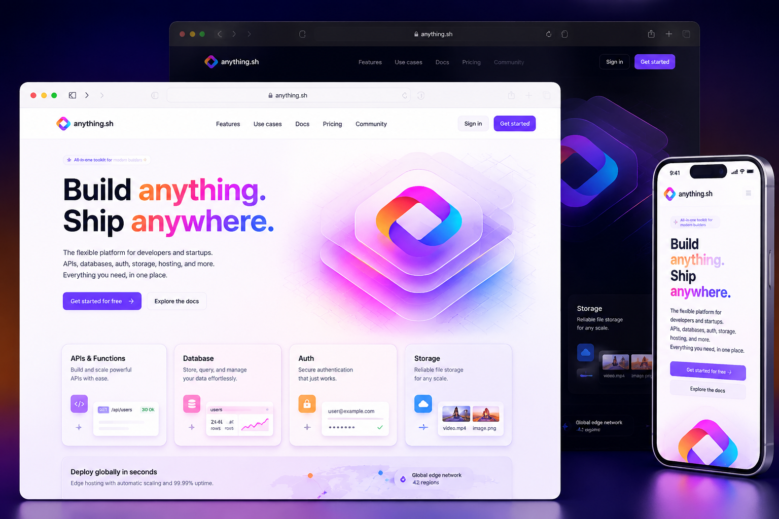 anything.sh website concept preview