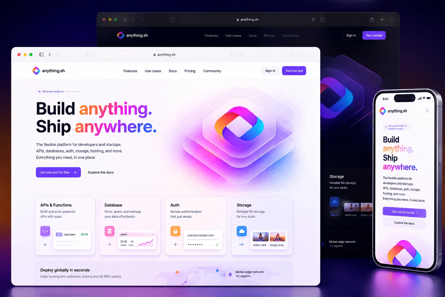 anything.sh website concept preview