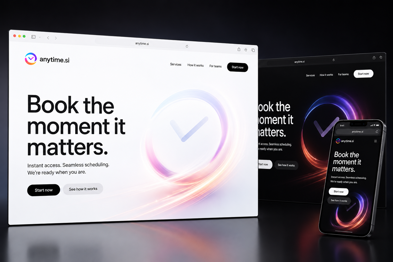 anytime.si website concept preview enlarged