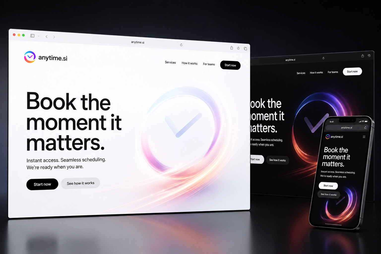 anytime.si website concept preview