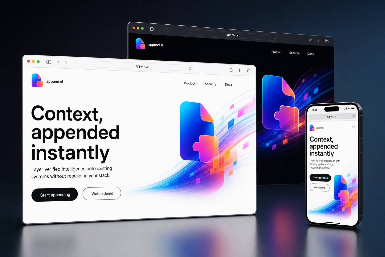 append.si website concept preview