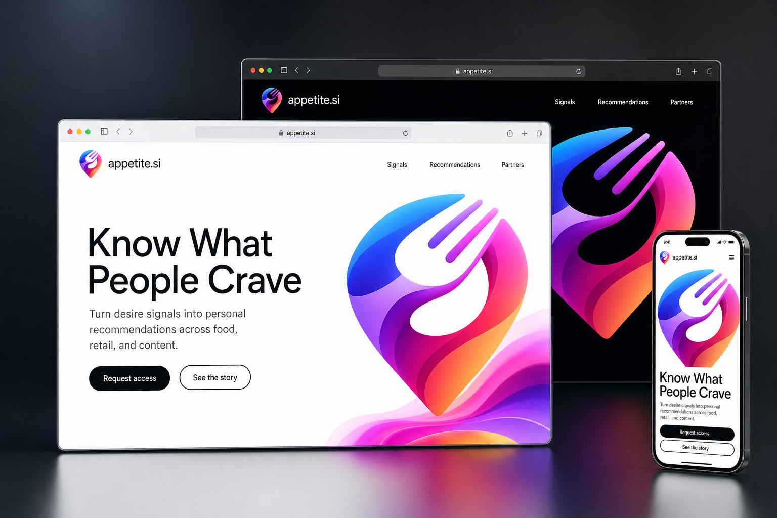 appetite.si website concept preview