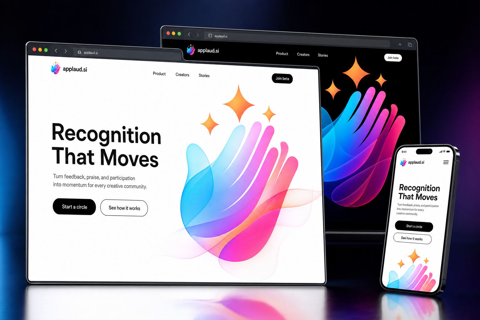 applaud.si website concept preview