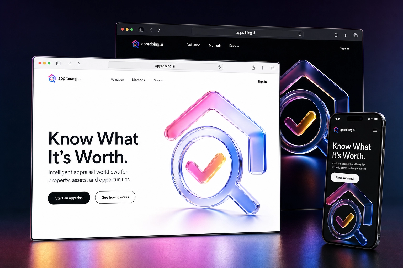 appraising.si website concept preview