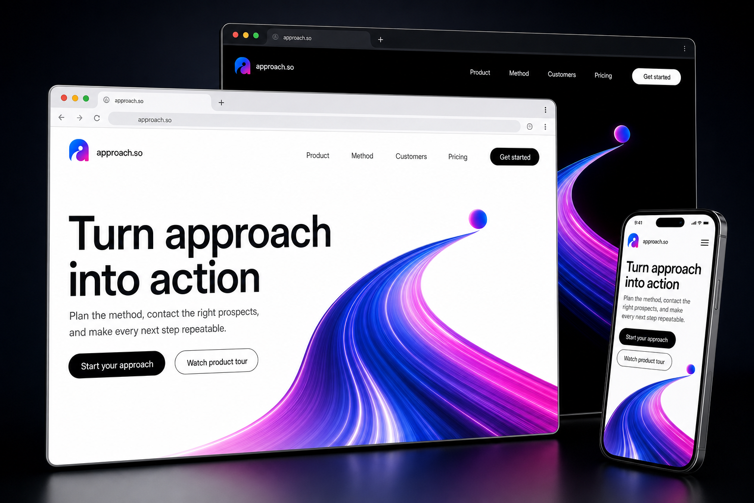 approach.so website concept preview enlarged