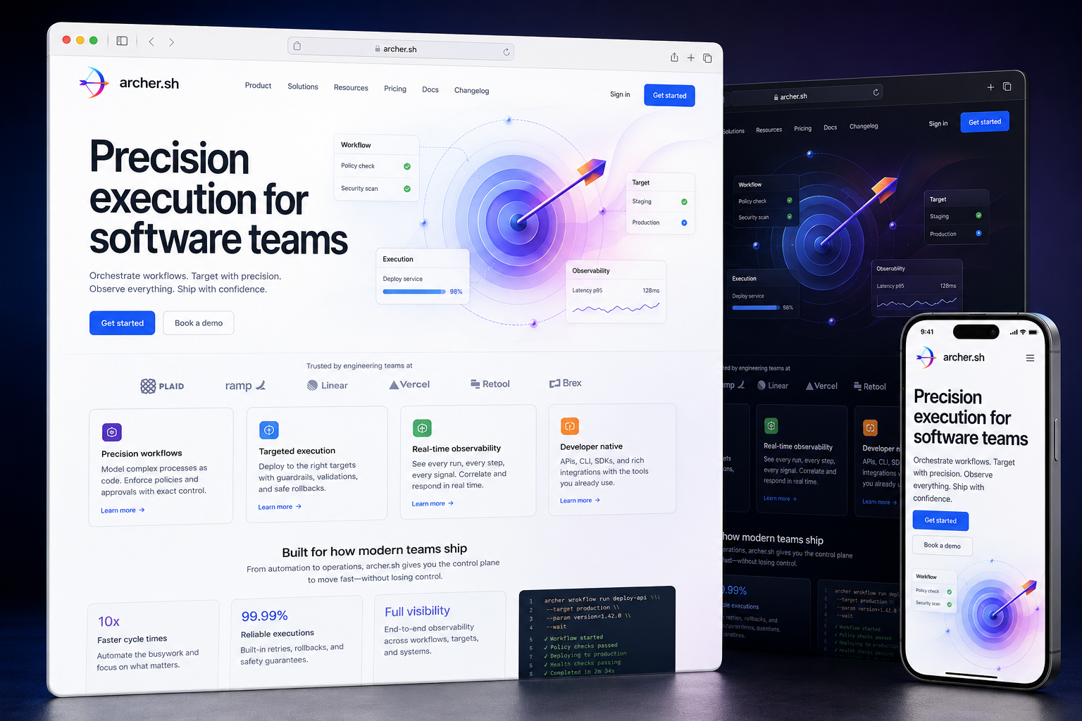 archer.sh website concept preview