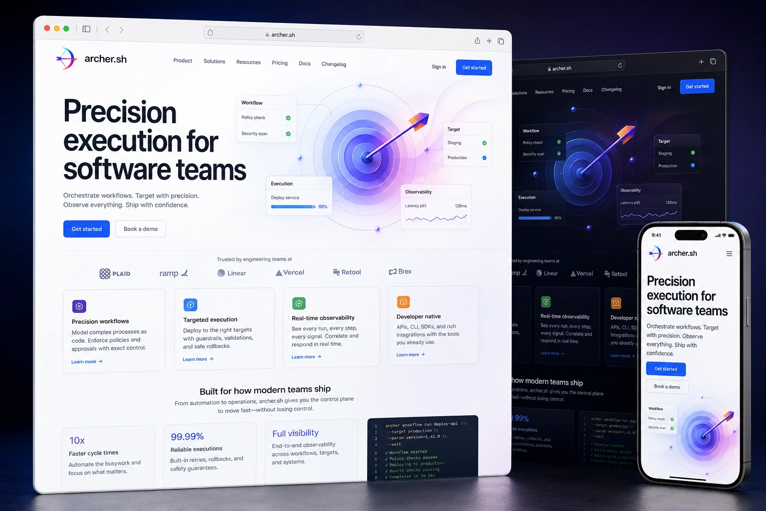 archer.sh website concept preview