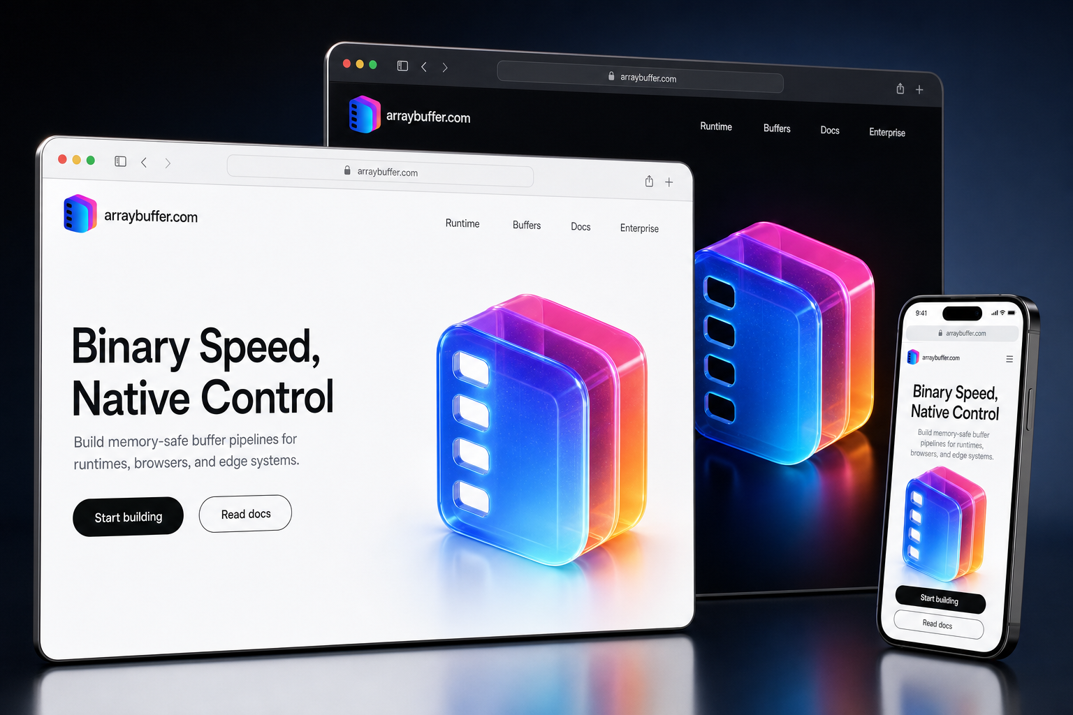 arraybuffer.com website concept preview enlarged