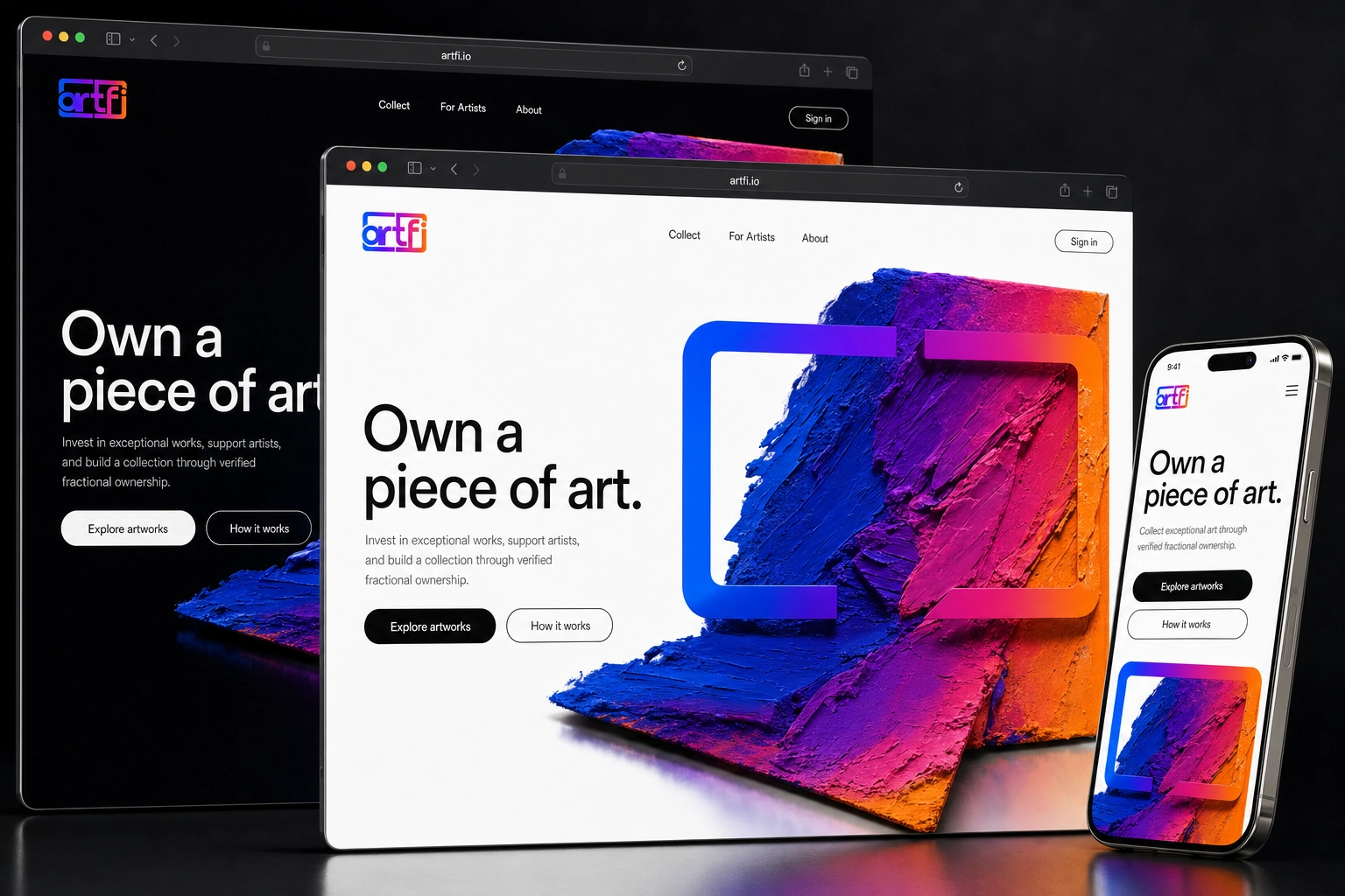 artfi.io website concept preview