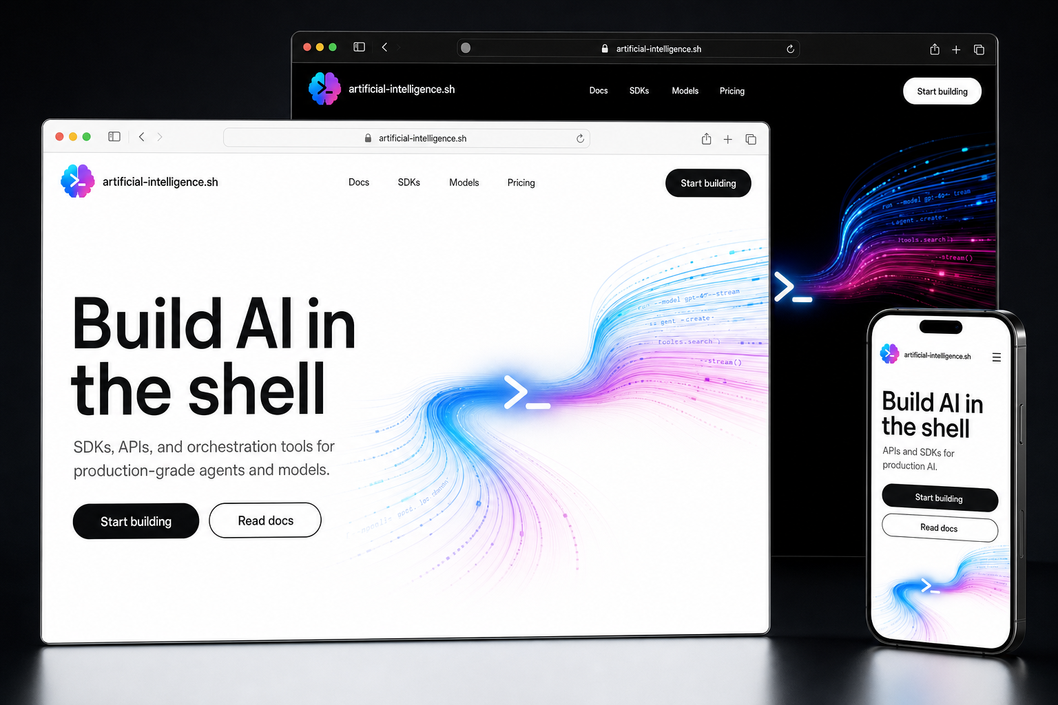 artificial-intelligence.sh website concept preview enlarged
