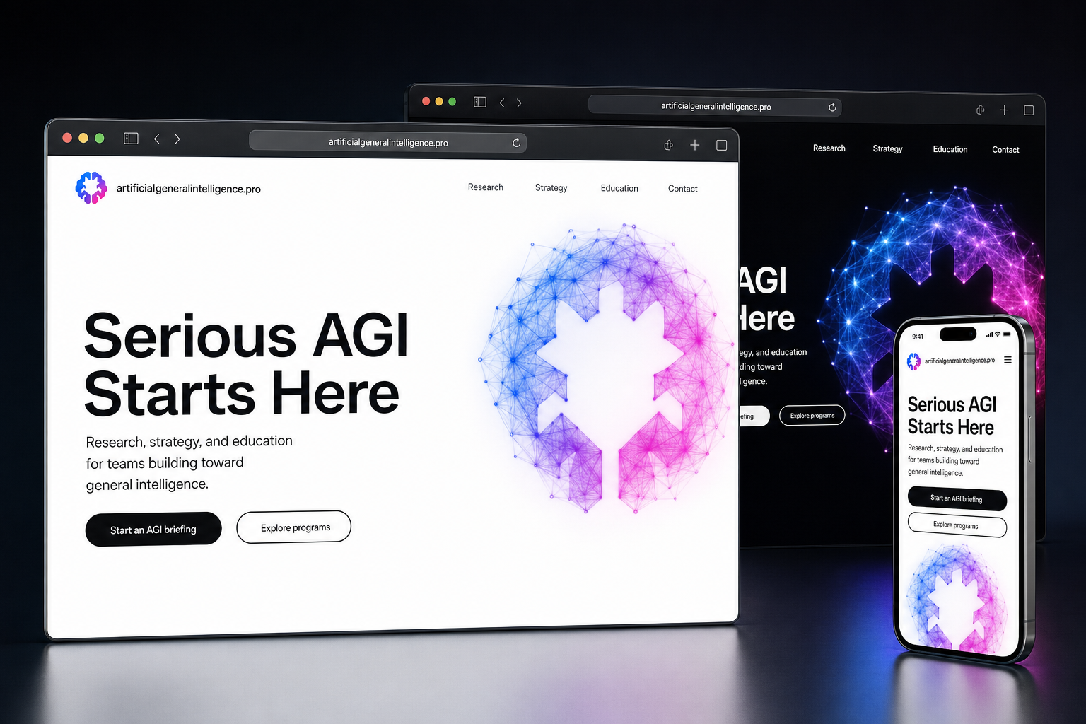artificialgeneralintelligence.pro website concept preview enlarged