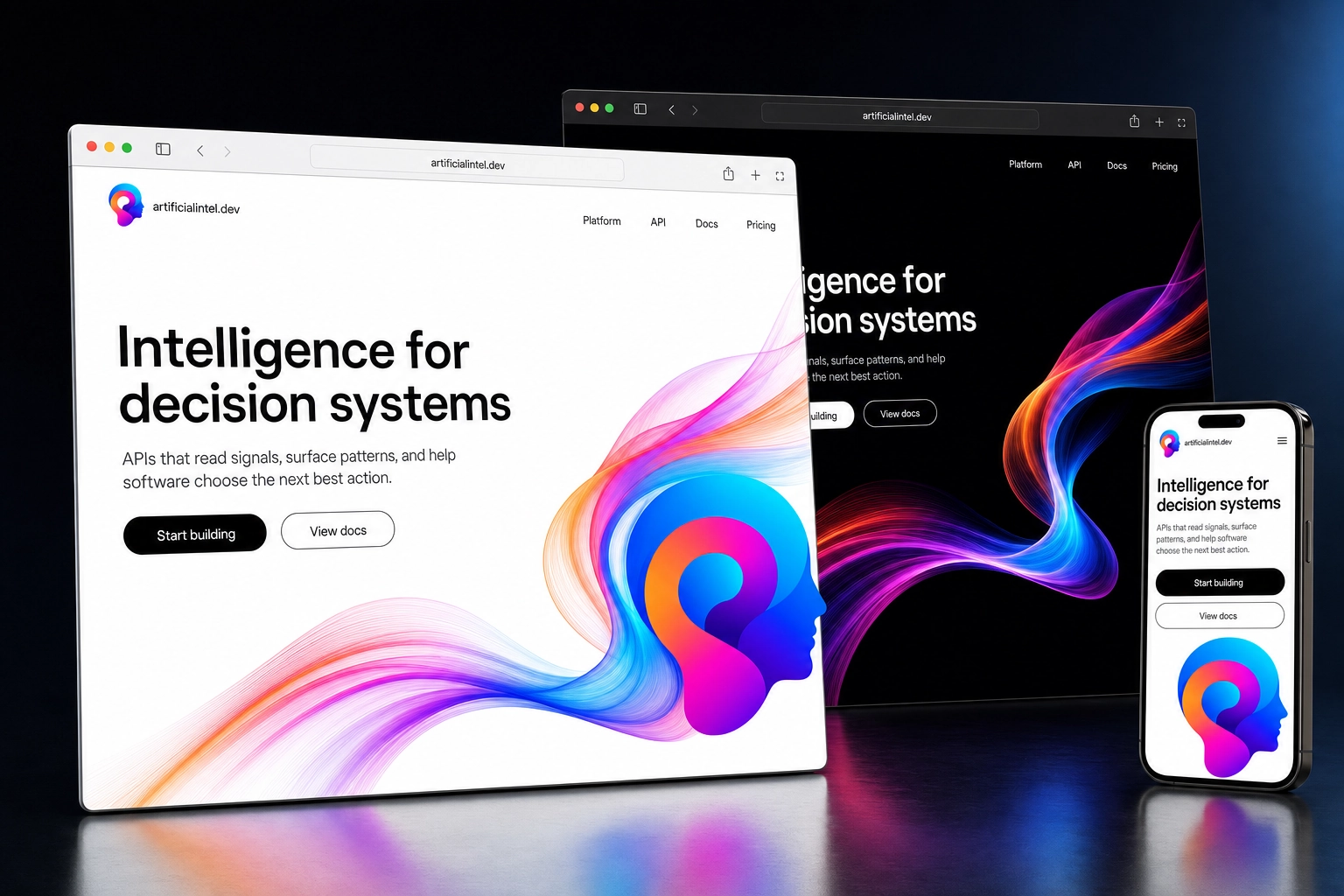 artificialintel.dev website concept preview