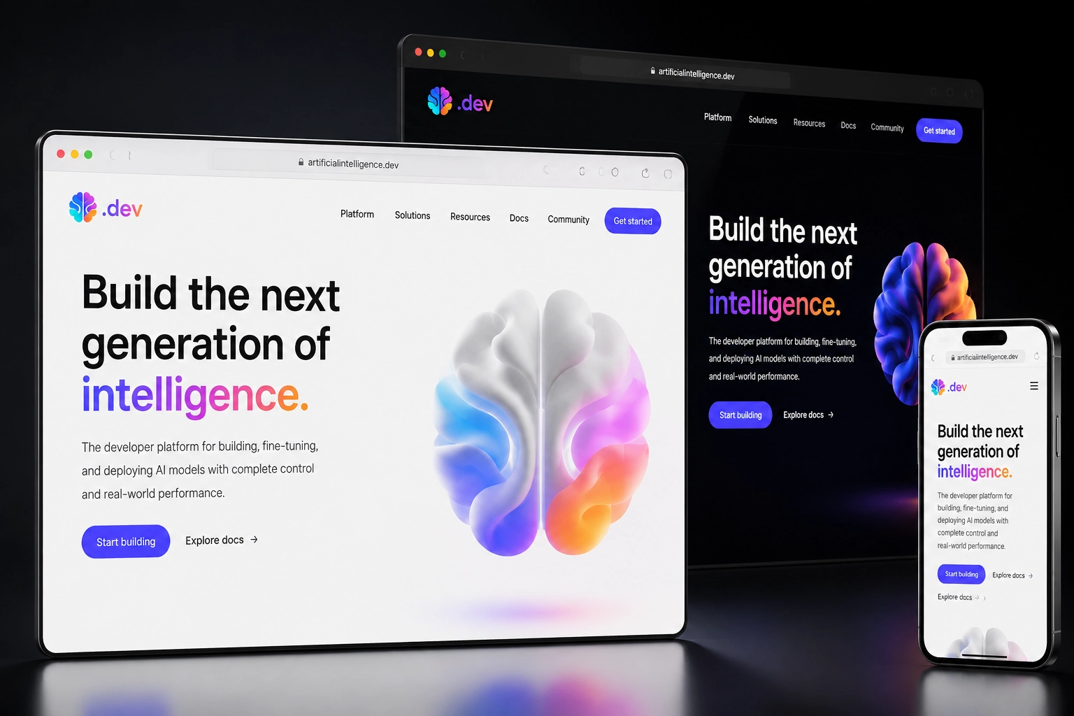 artificialintelligence.dev website concept preview