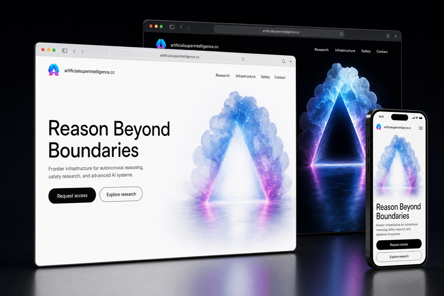 artificialsuperintelligence.cc website concept preview enlarged
