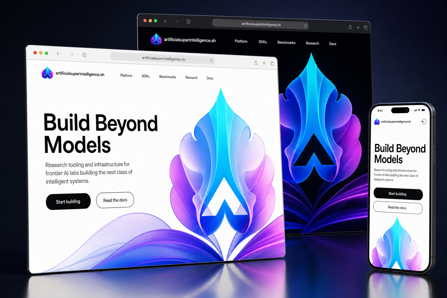 artificialsuperintelligence.sh website concept preview enlarged