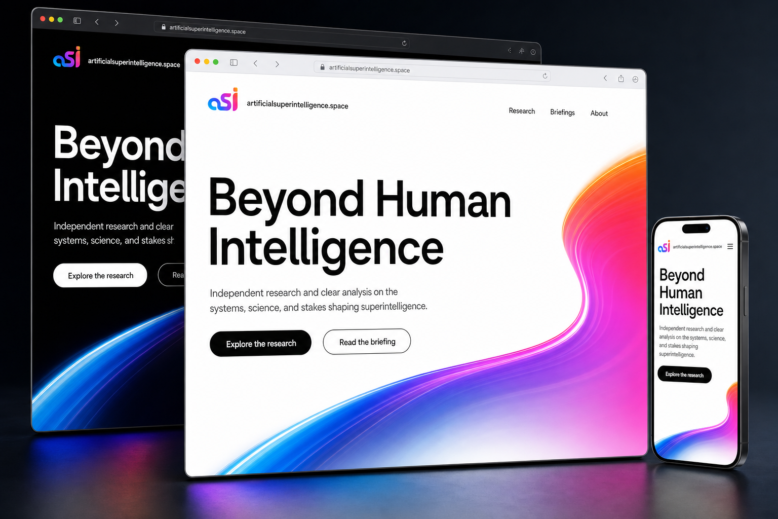 artificialsuperintelligence.space website concept preview enlarged