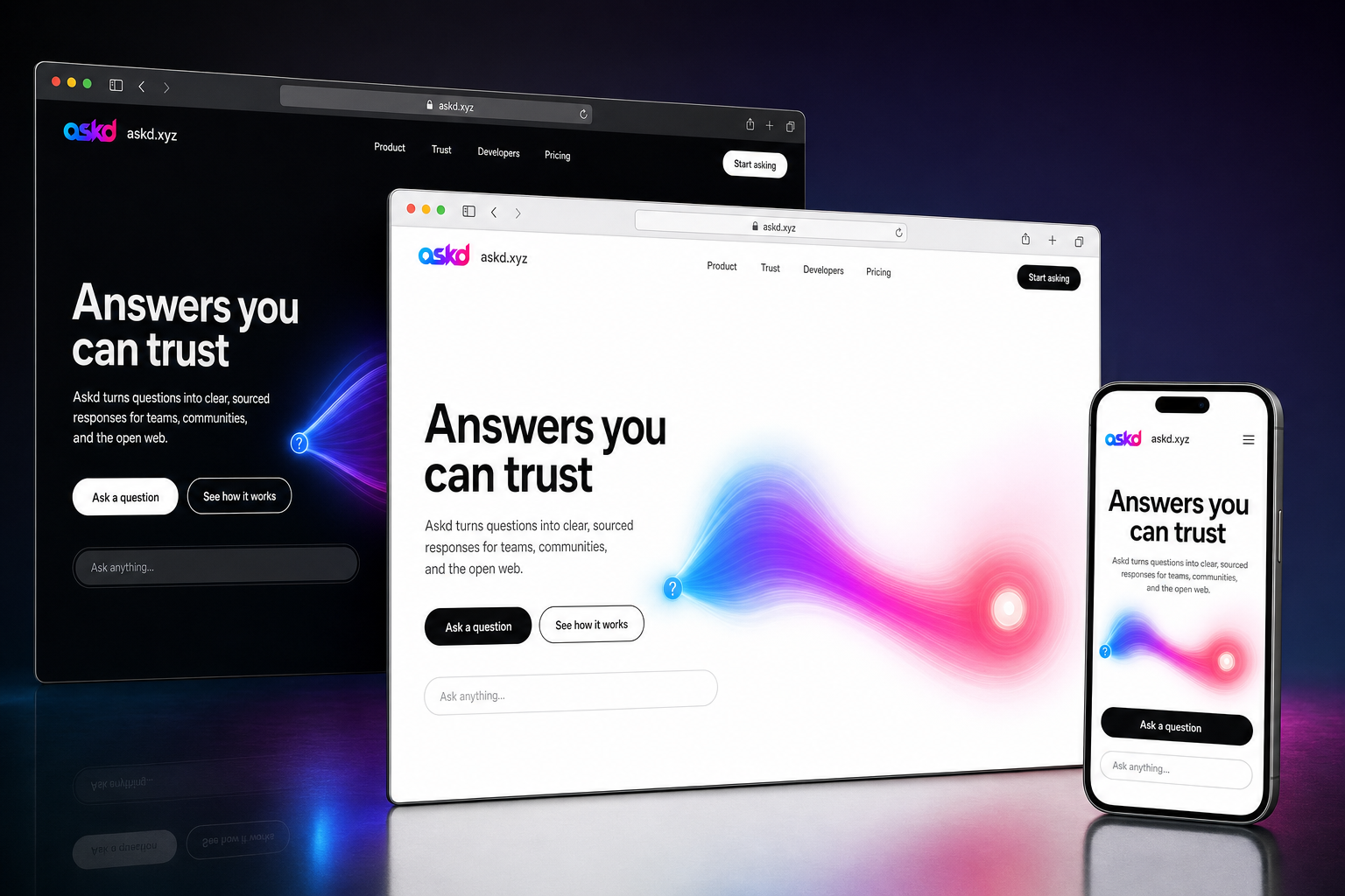 askd.xyz website concept preview enlarged