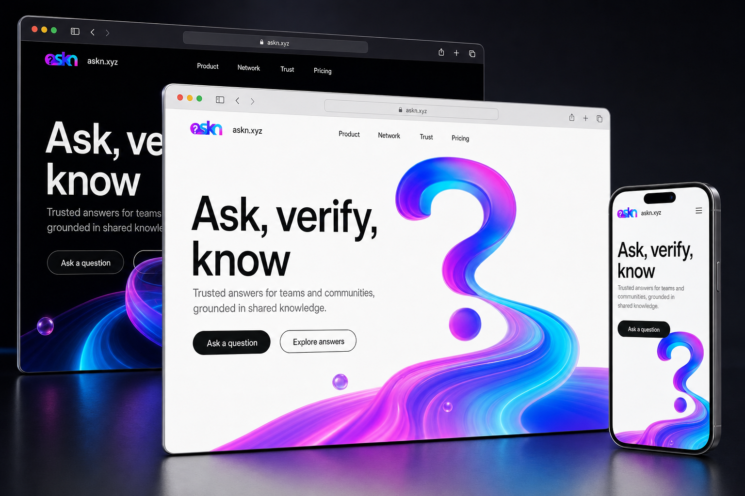 askn.xyz website concept preview enlarged