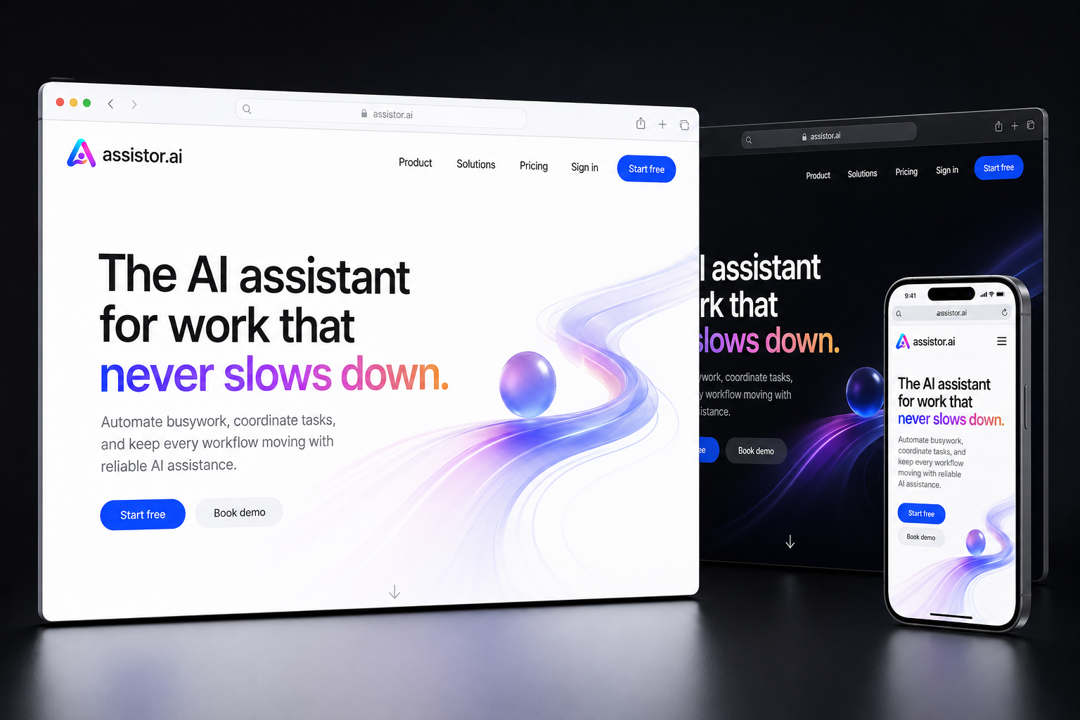 assistor.ai website concept preview