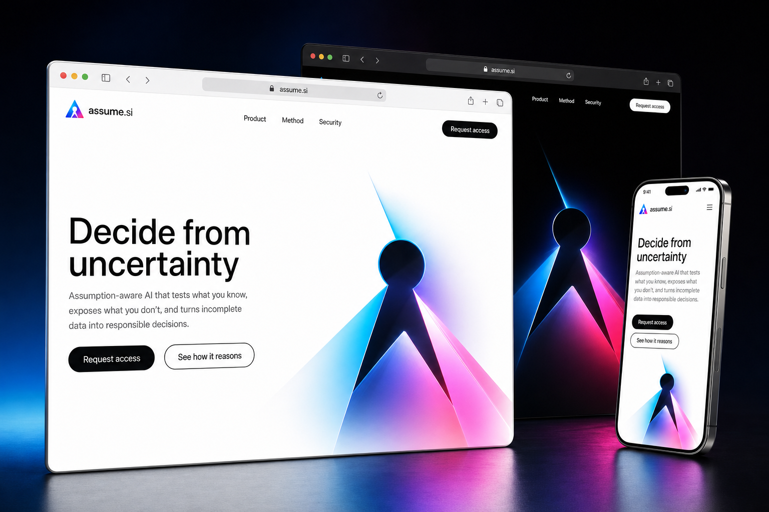 assume.si website concept preview enlarged