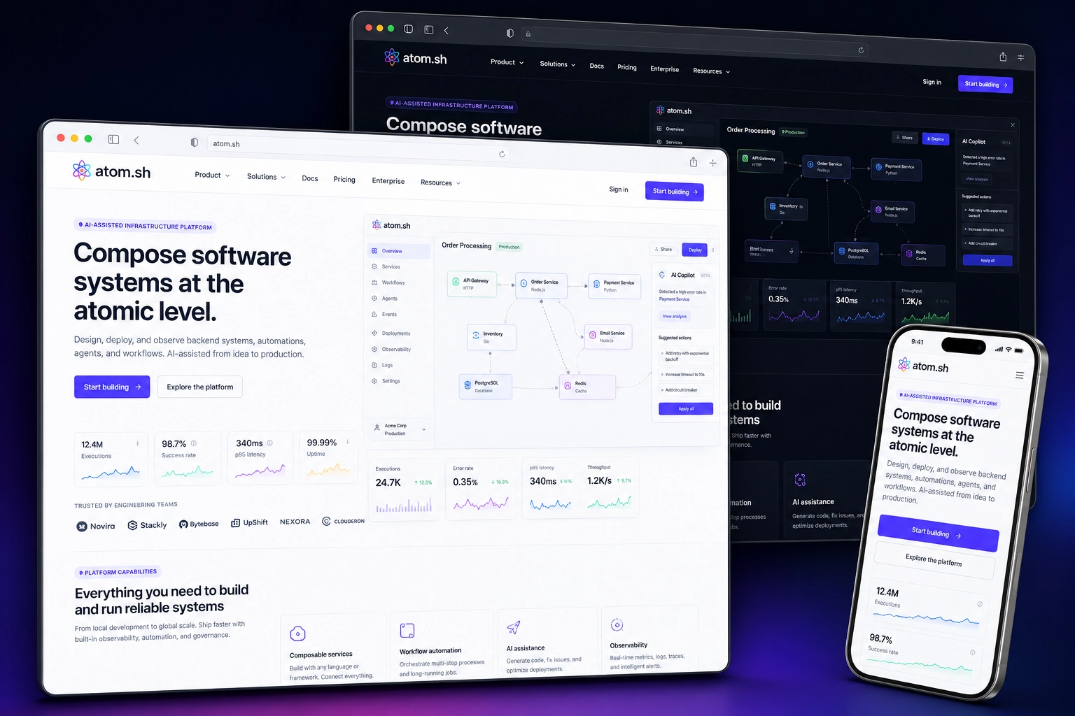 atom.sh website concept preview