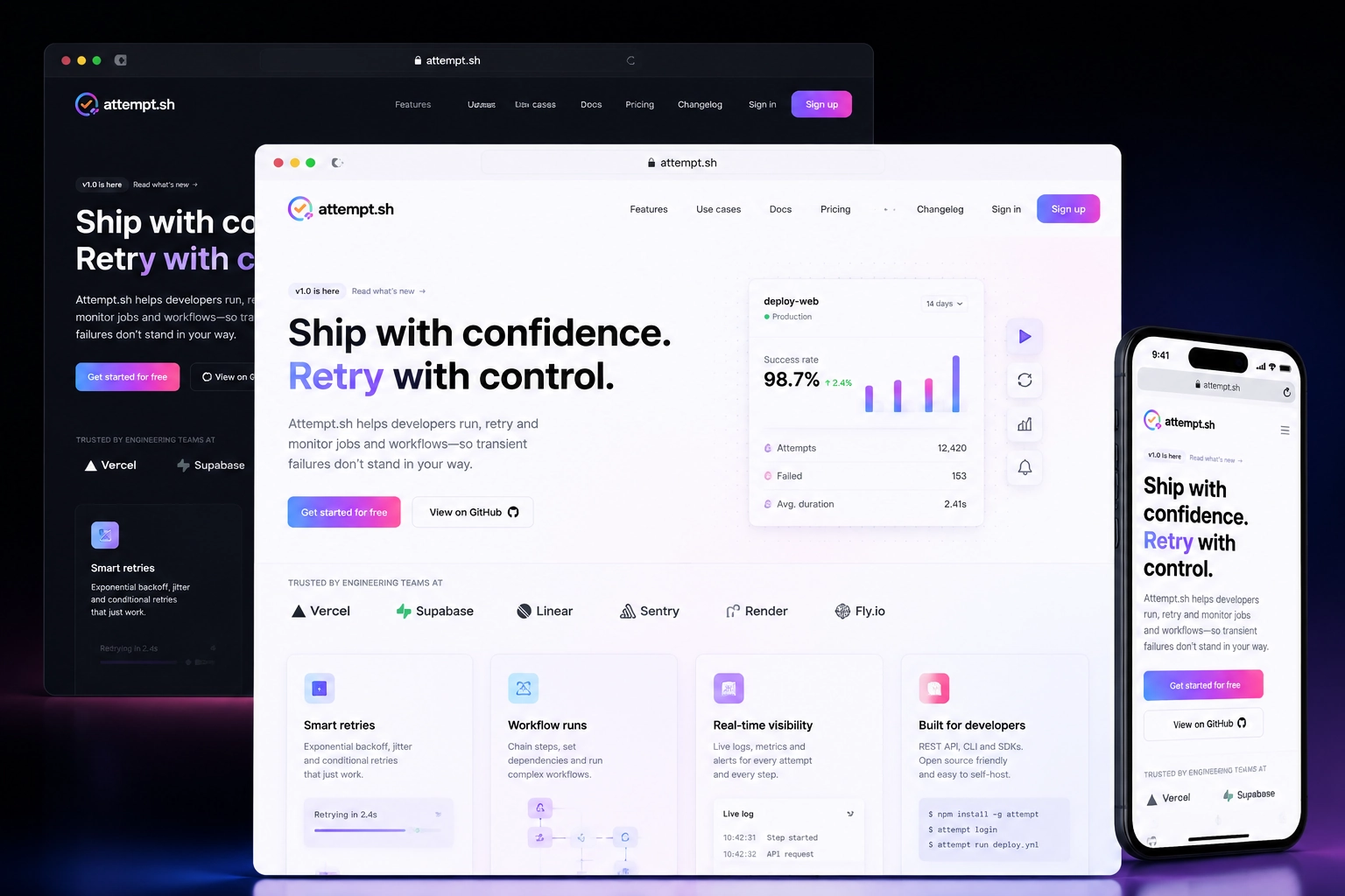 attempt.sh website concept preview