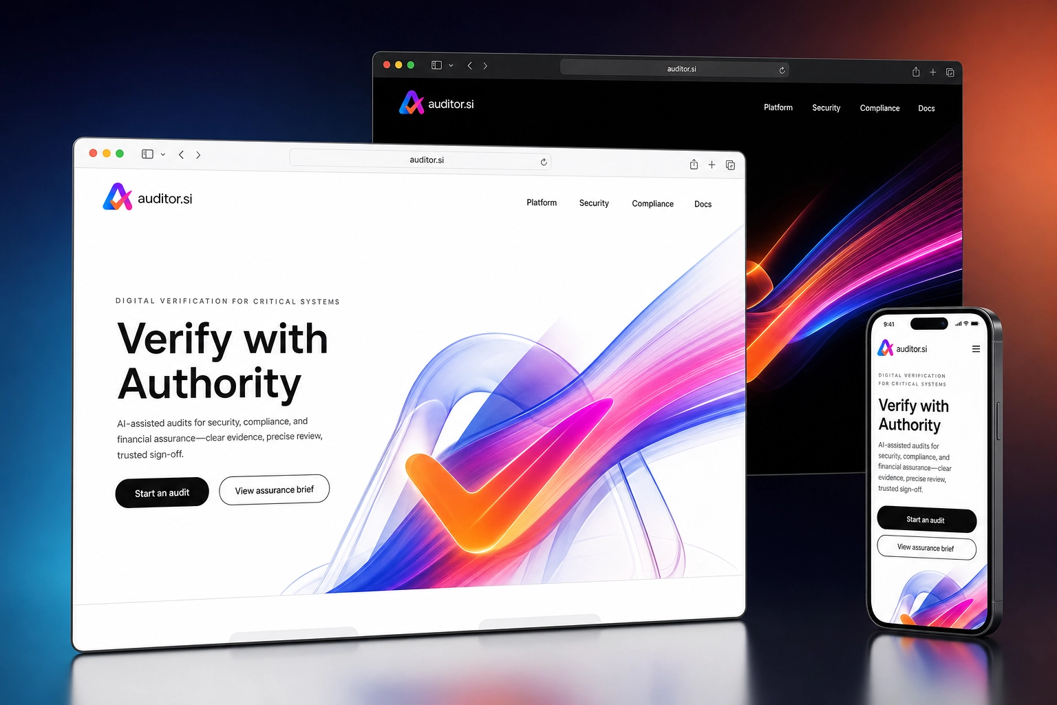 auditor.si website concept preview
