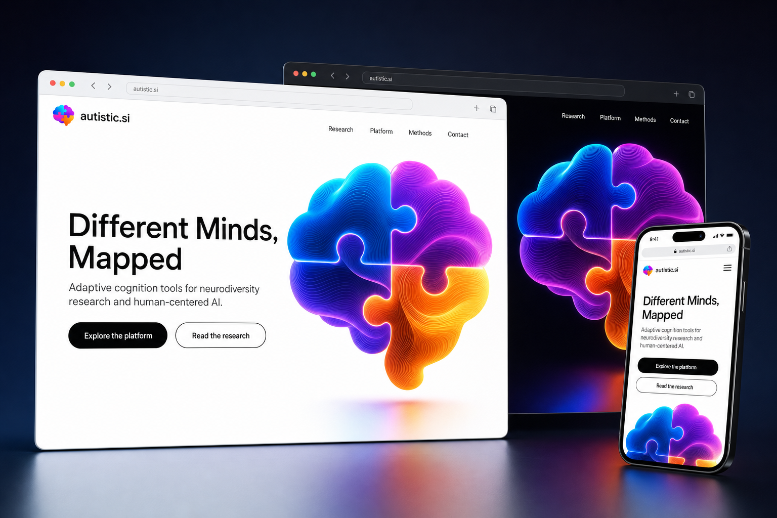 autistic.si website concept preview