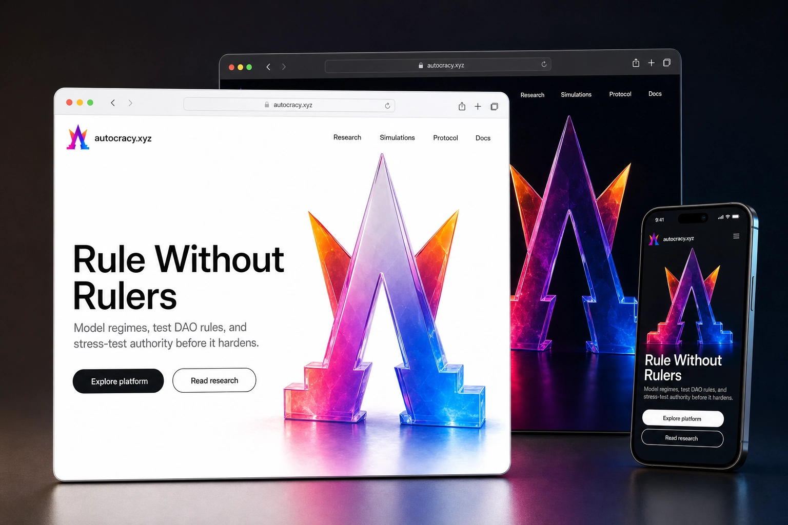 autocracy.xyz website concept preview