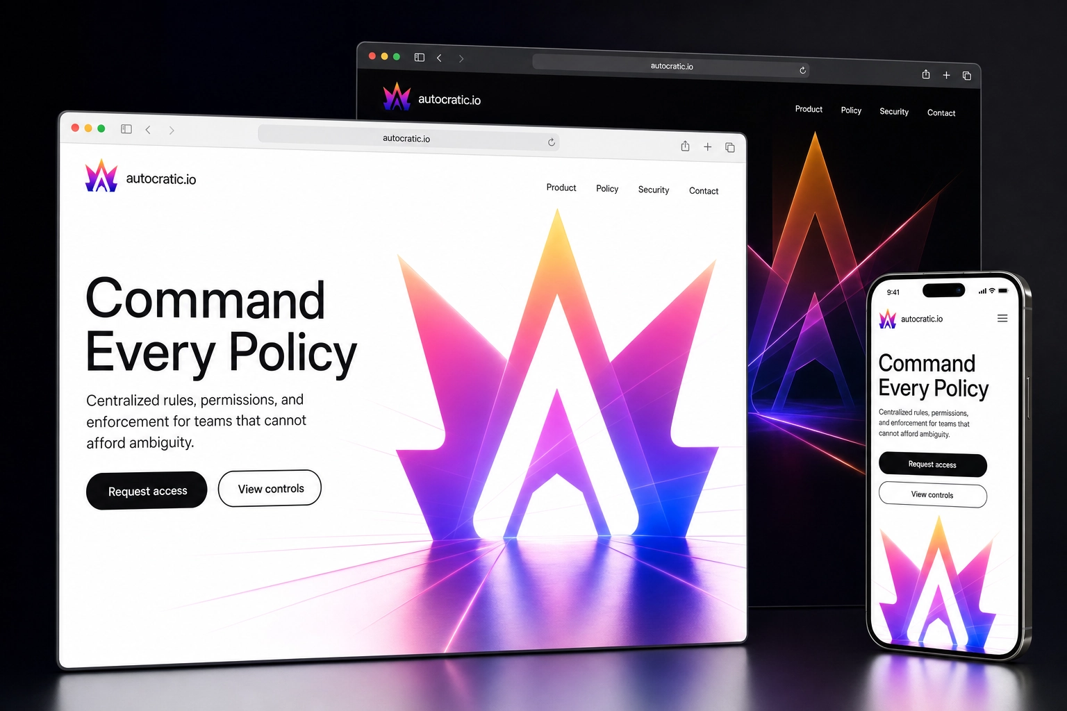 autocratic.io website concept preview