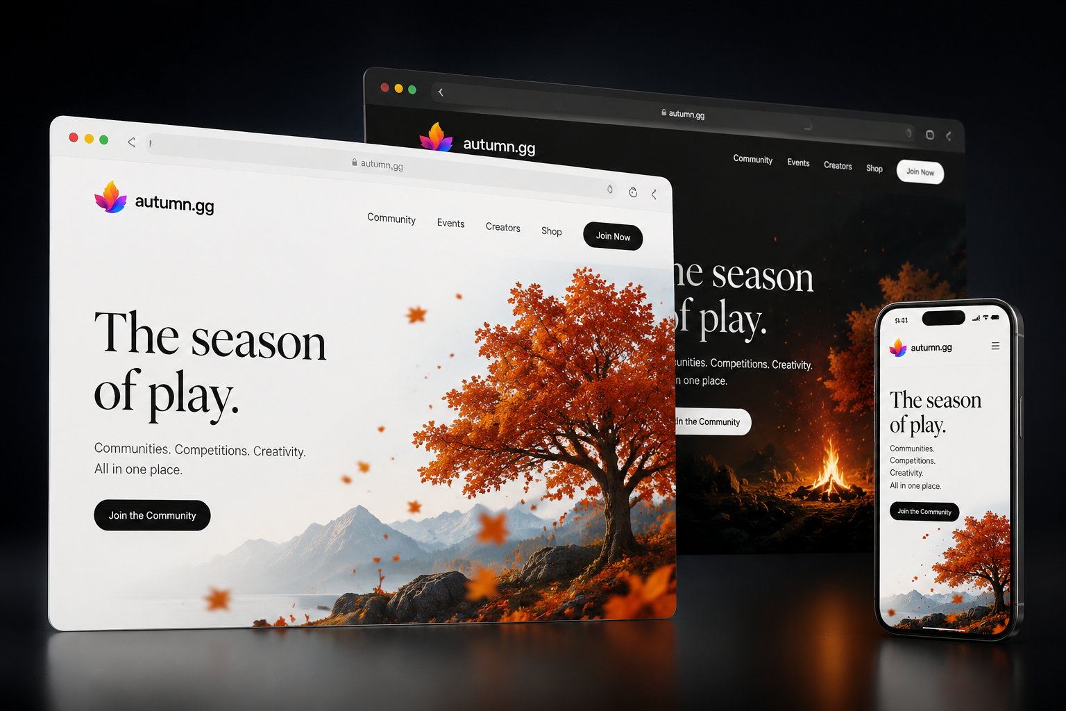 autumn.gg website concept preview