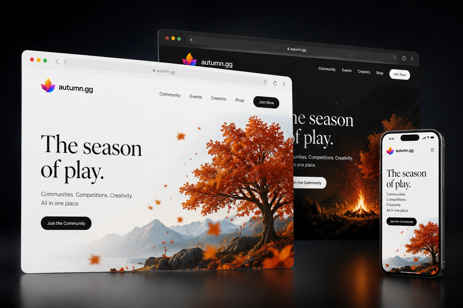 autumn.gg website concept preview