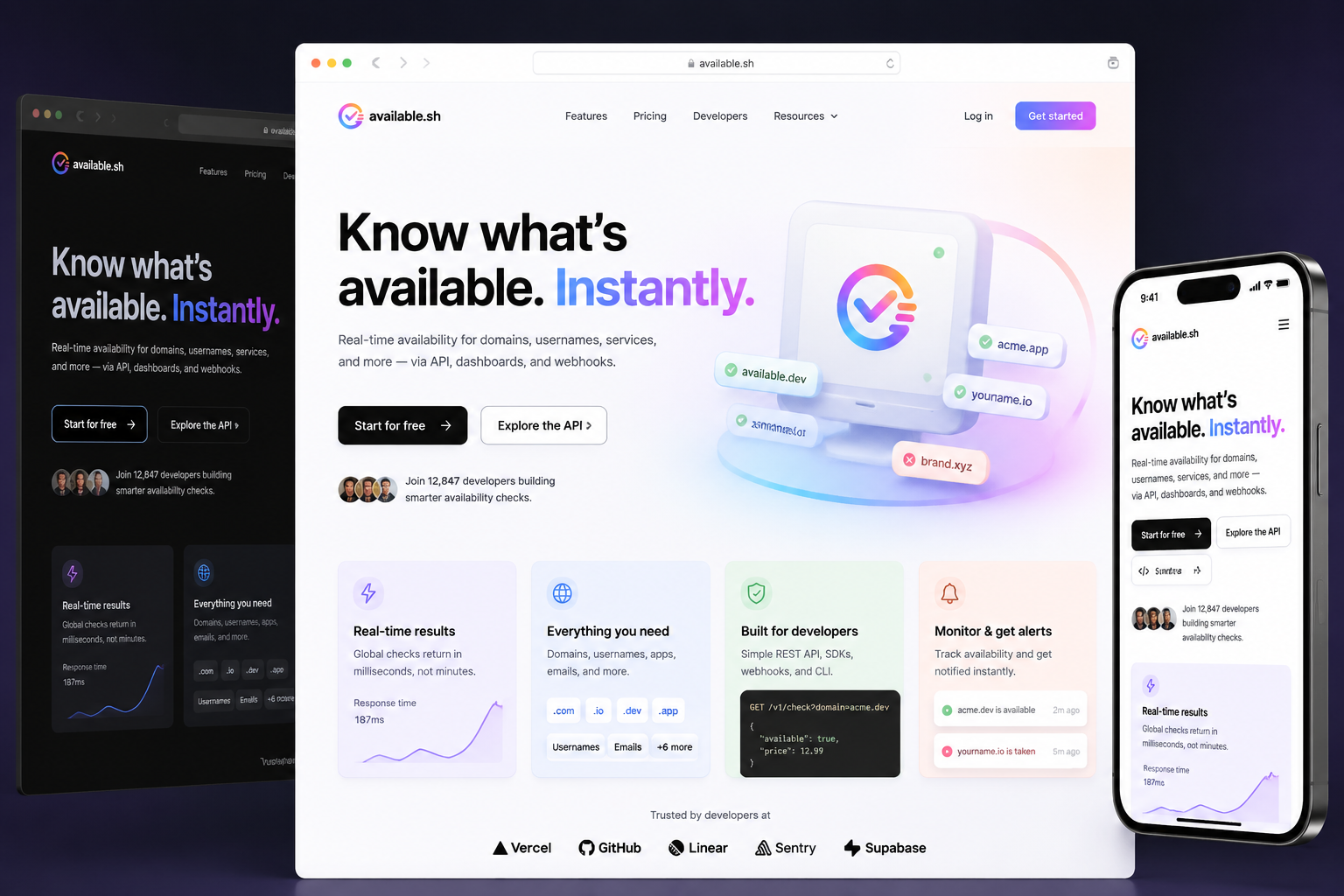available.sh website concept preview