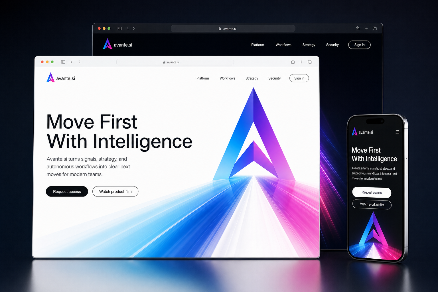 avante.si website concept preview enlarged