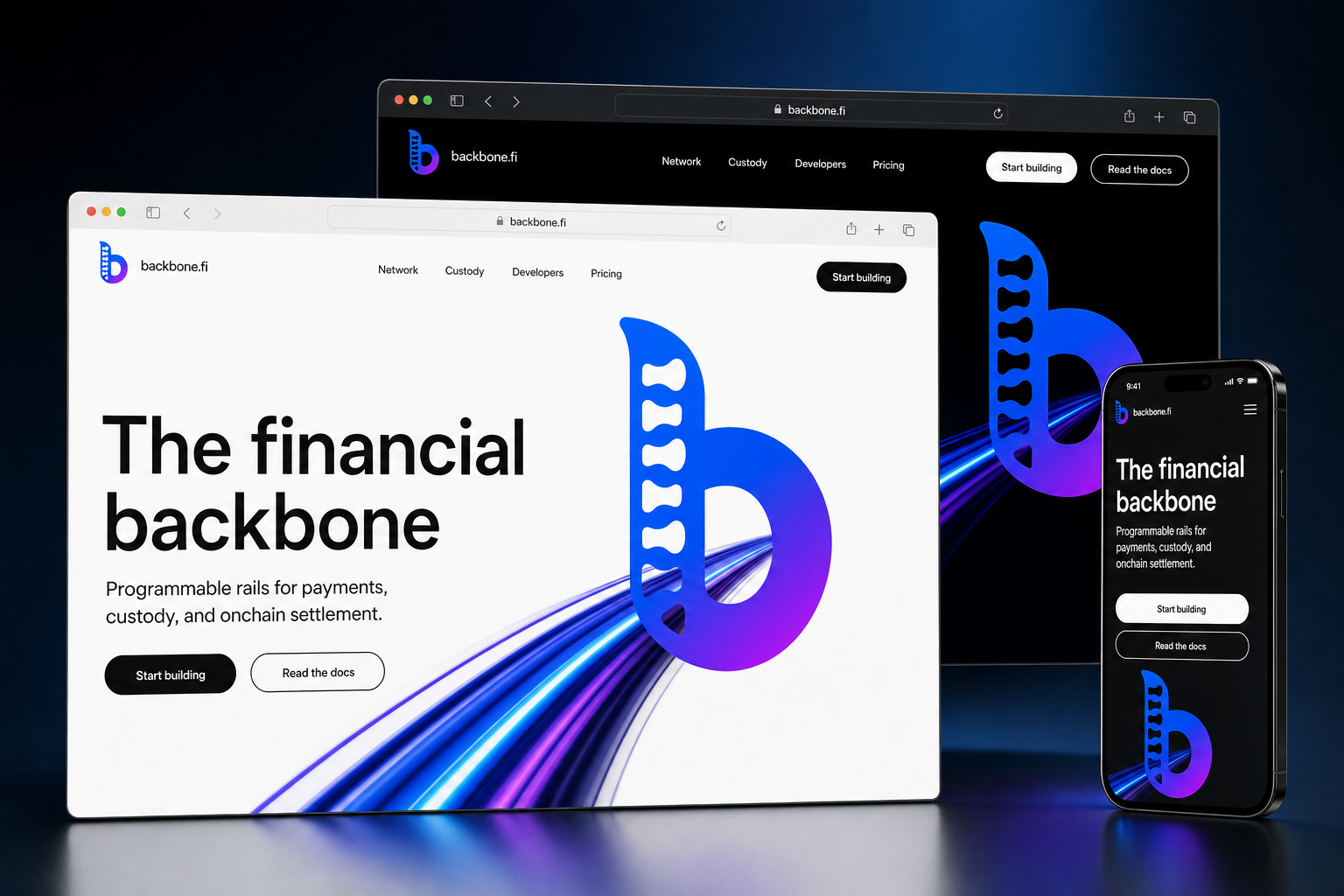 backbone.fi website concept preview enlarged