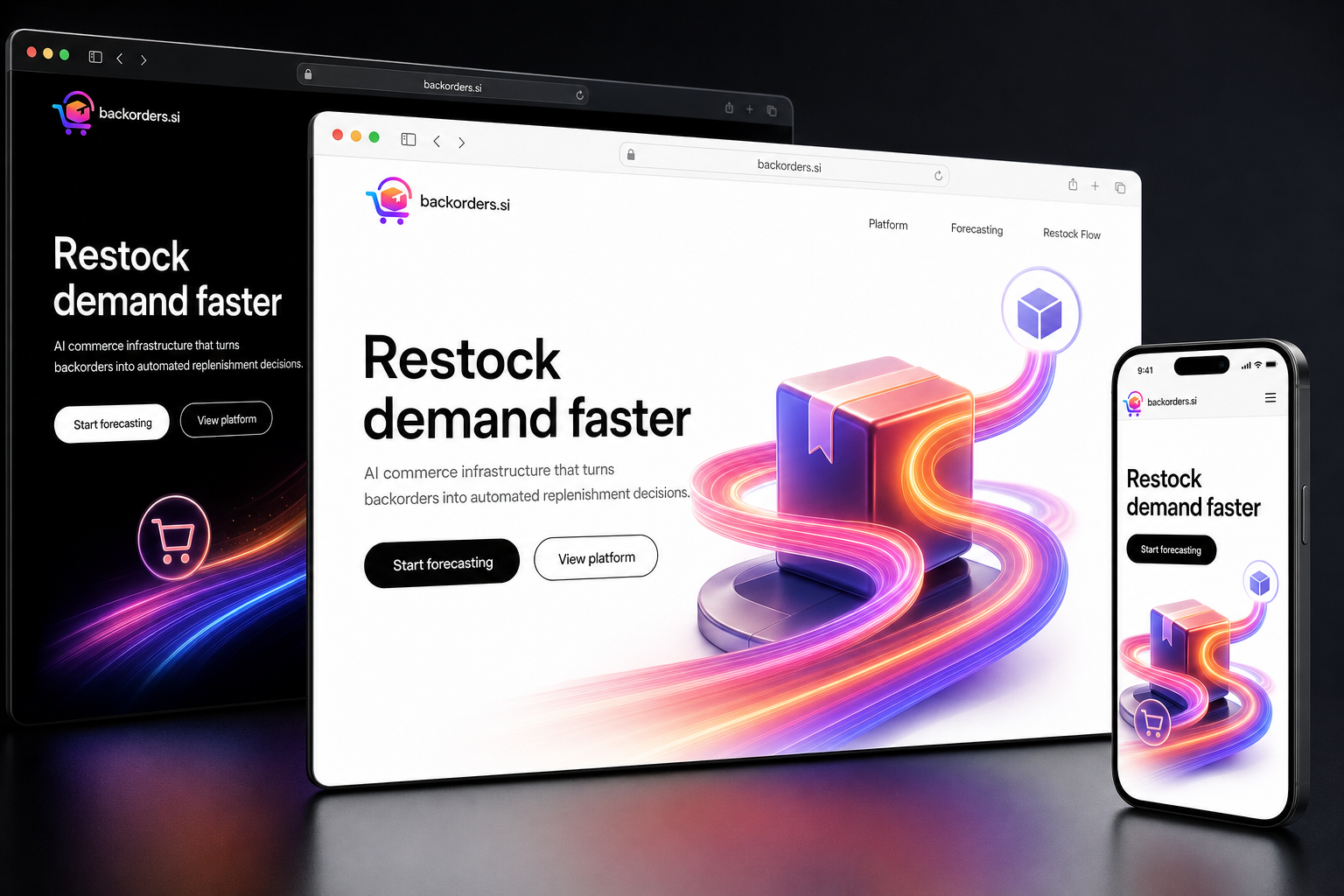 backorders.si website concept preview