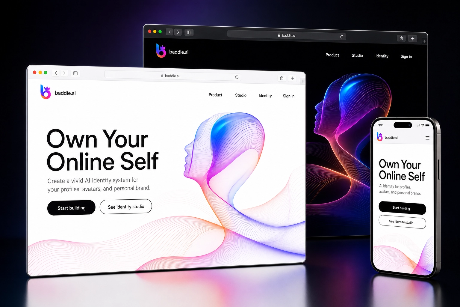baddie.si website concept preview