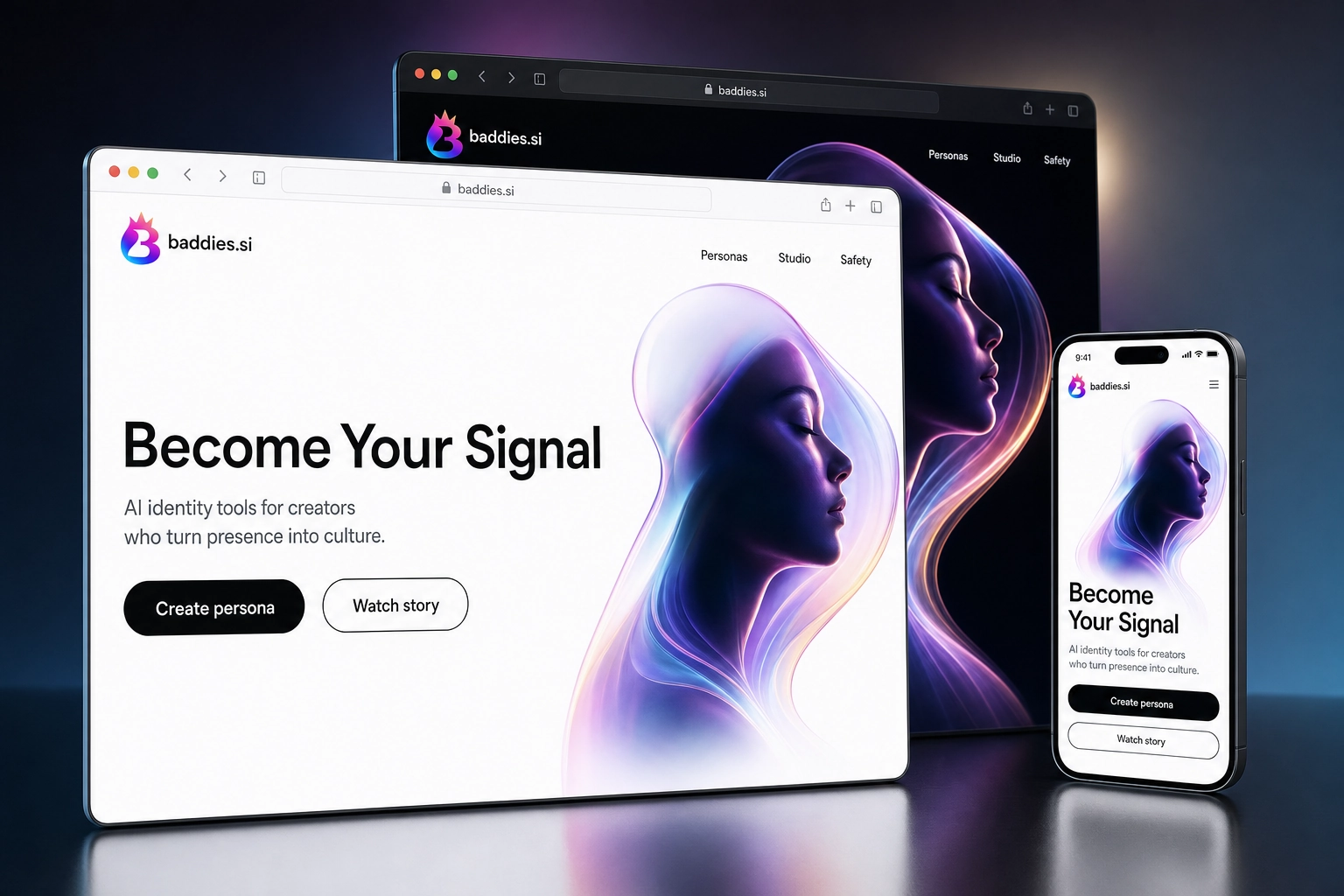 baddies.si website concept preview