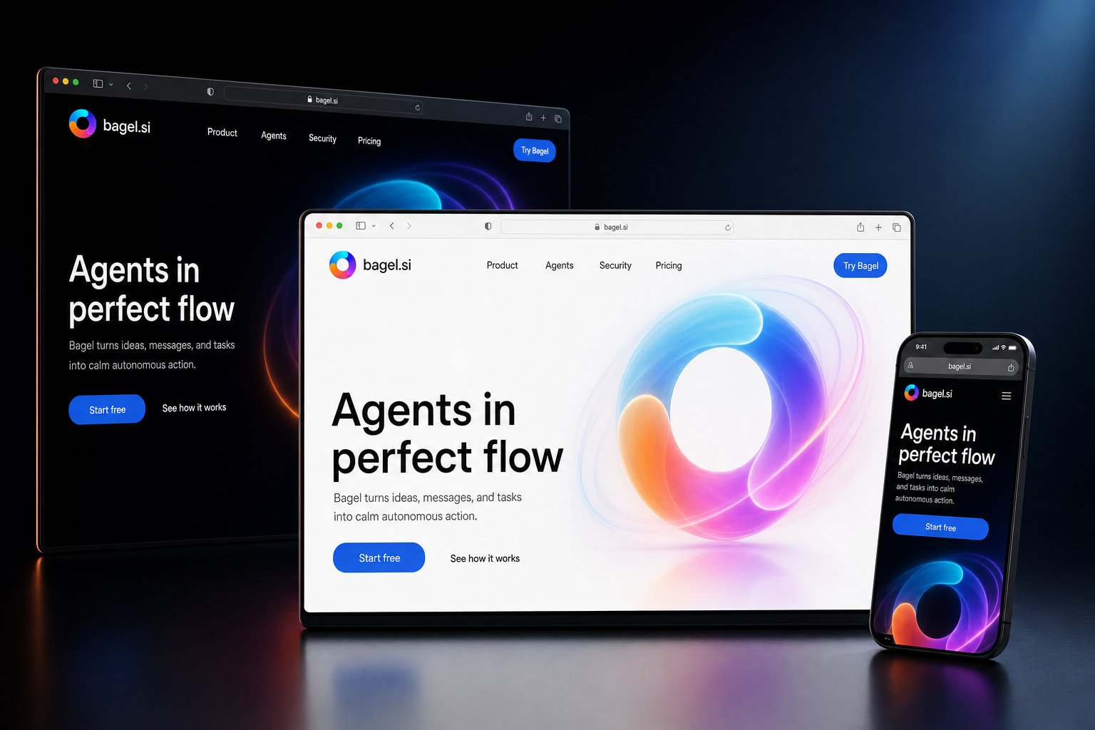 bagel.si website concept preview