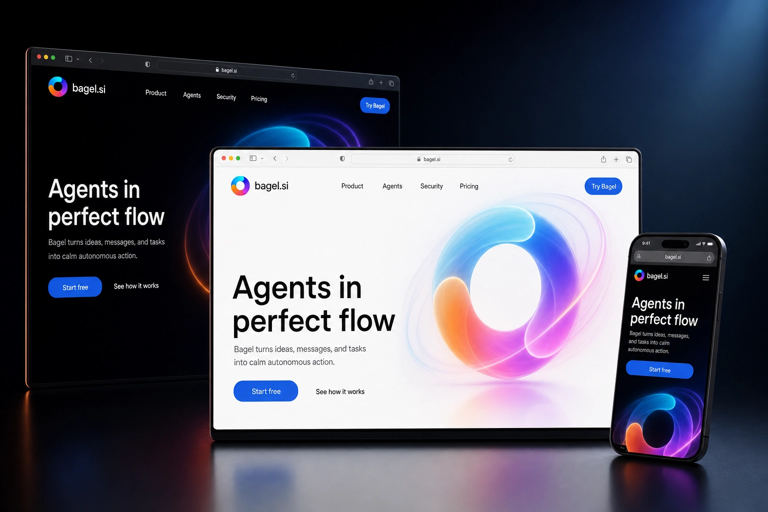 bagel.si website concept preview