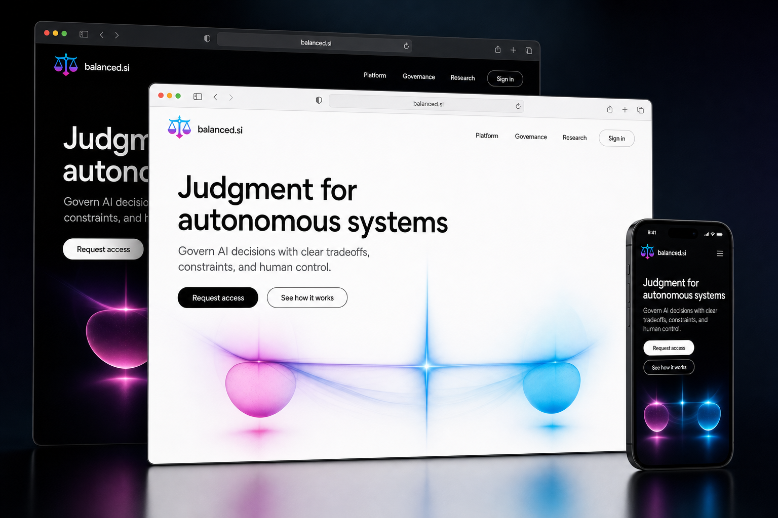 balanced.si website concept preview enlarged