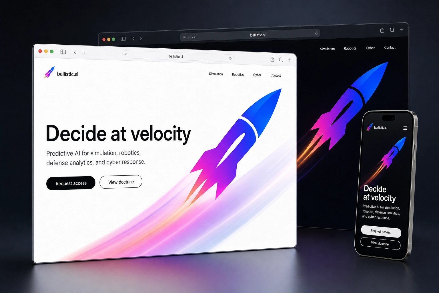 ballistic.si website concept preview