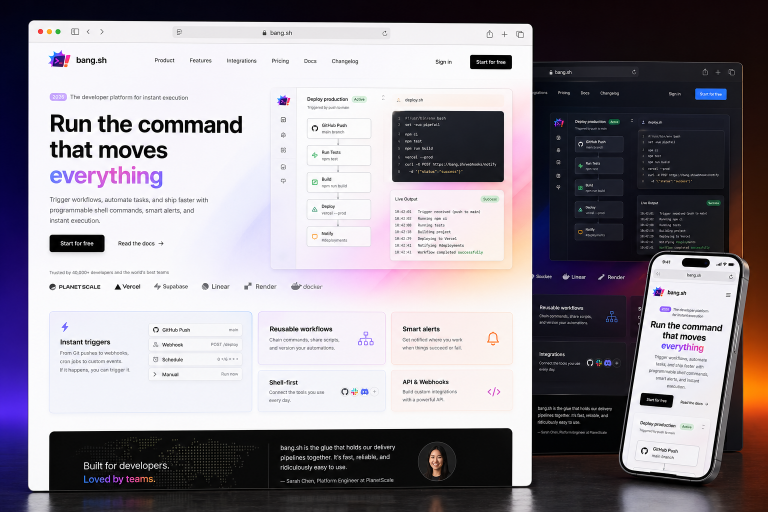 bang.sh website concept preview