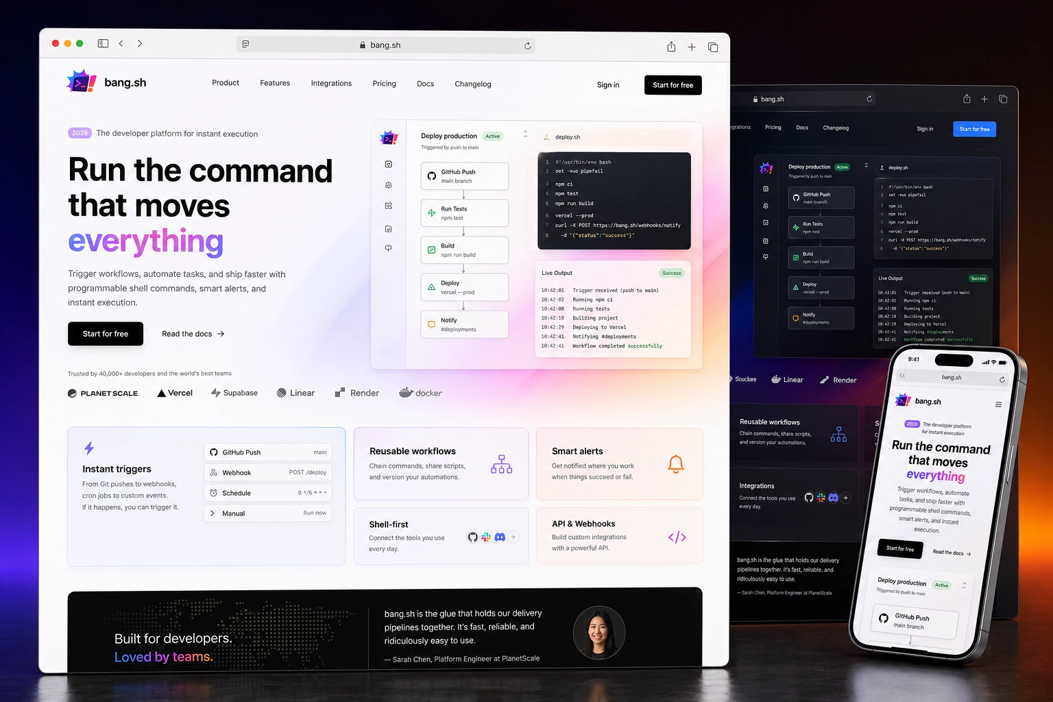 bang.sh website concept preview